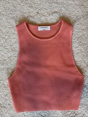 Aritzia Babaton Ribbed Crop Tank in Dusty Rose